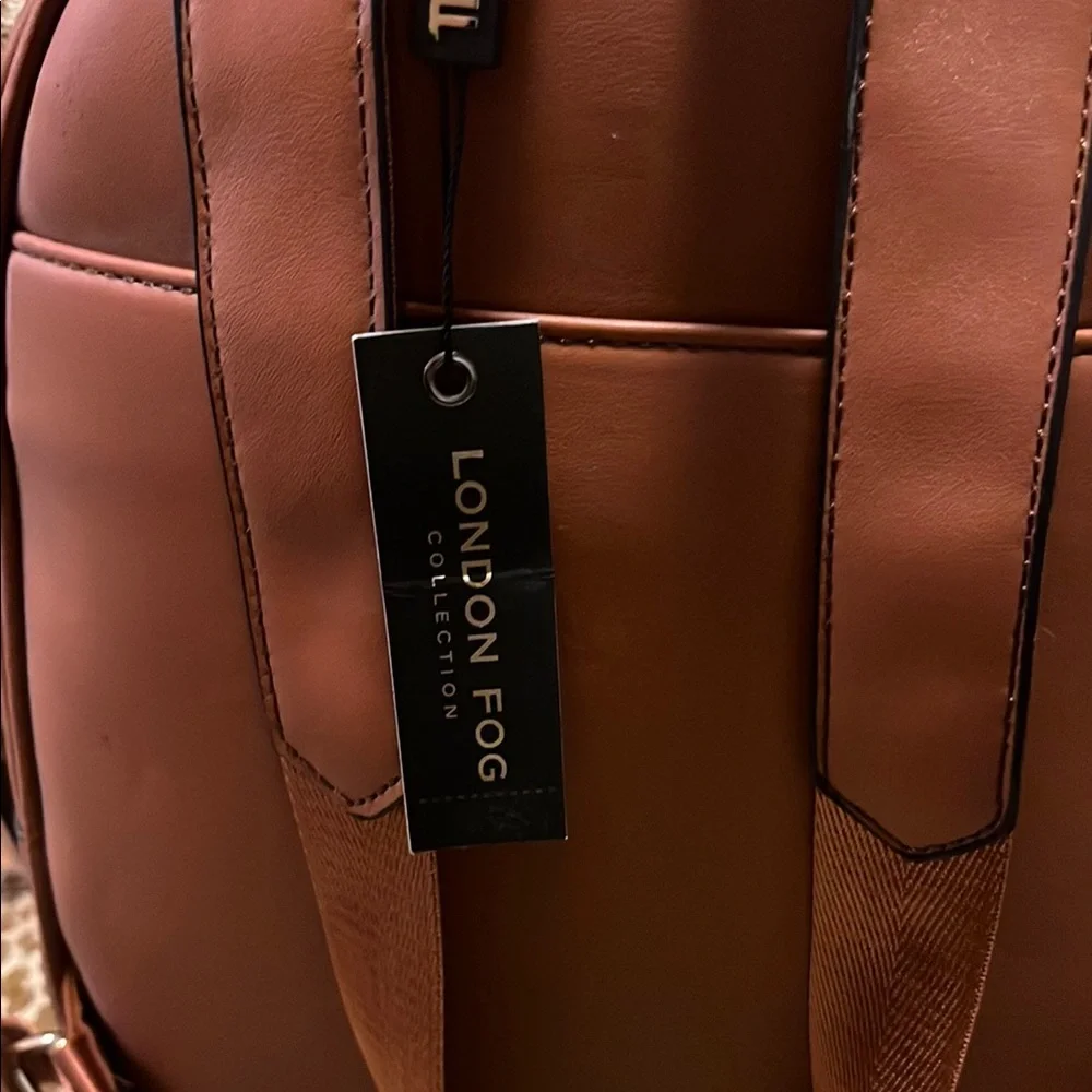 London Fog Tan Backpack with Sleek Design - Picture 2 of 6
